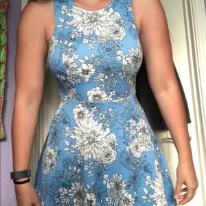 Blue white mini dress